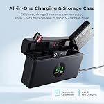 K&F CONCEPT 3 Pack Osmo Action Extreme Battery Plus (2100mAh) and USB C Fast Charging Case Set, Compatible with DJI Action 6 Osmo 360 Action 5 Pro Action 4 Action 3 Cameras