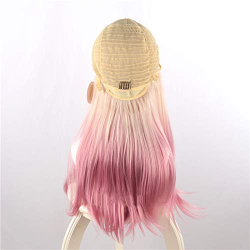 Meat Powder Gradient Peach Pink Long Straight Synthetic Hair Natural Lolita Japanese Cosplay Party Sweet Wigs