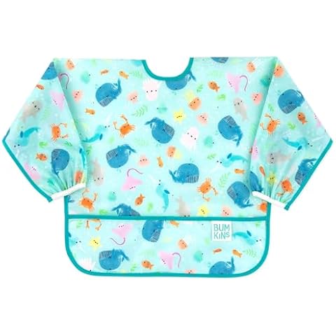 Bumkins Sleeved Bib with Catch-All Pocket Cover