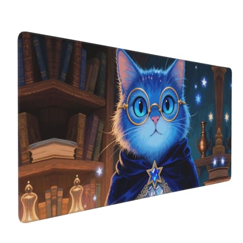 Tapis de souris de jeu grand format 90x40 cm sous-main ordinateur portable bleu