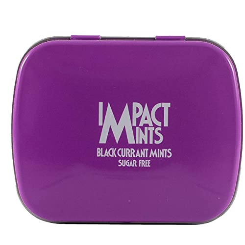 Image of Impact Mints sugar-free Mints Blackcurrant Flavor (Pack of 9) 14g each, for everlasting & pleasant breath, product of Germany, pocket friendly mints in classictin packaging
