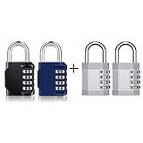 ZHEGE Combination Lock, 4 Digit Outdoor Padlock for Gym, School, Fence, Toolbox, Gate