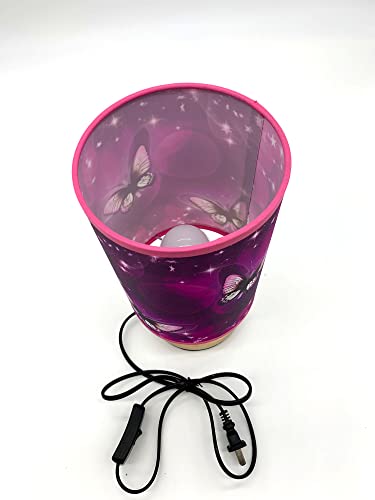 Purple Butterfly Butterflies Table Lamp Bedside Night Light Wood Base Room Decoration Or Great Gift Ideas #TOP3