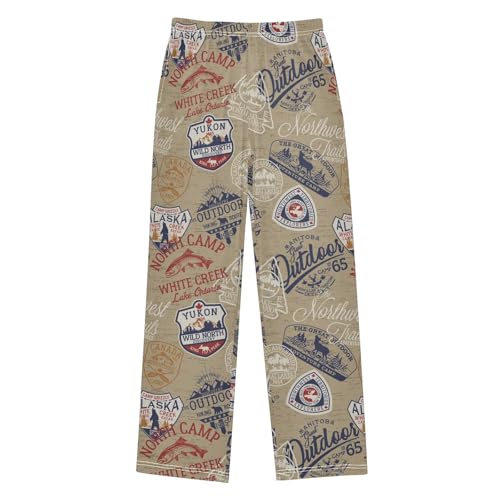 Boys' Pants Fish Camp Long Bottoms Jogger Pants Elastic Waist Trousers with Pockets S-XL