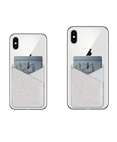 Luvi Phone Wallet Sticker Card Holder For Phone Case Credit Card Holder For Back Of Phone Pocket Sleeves Stick On Pu Leather Wallet With Glossy Snake Skin Silver #TOP5