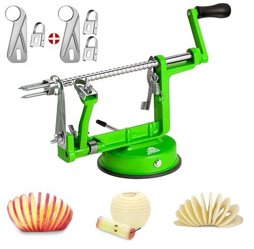 ARSUK Apple Peeler - 3 in 1 Fruit Corer Cutter and Peeling Machine for Kitchen - Stainless Steel Apples Peelers & Cutters Tool - Easy to Peel and Spiralizer