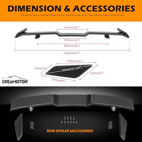 DREAMOTOR Spoilers for Cars 57 Inch Car Spoiler Aleron Trasero Universal by DREAMOTOR - Used condition - Image 6