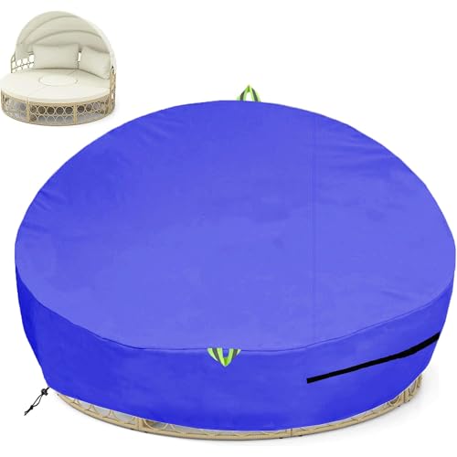 Sonneninsel Abdeckhaube Schutzhülle Wasserdicht 600D Oxford Gewebe Abdeckung Wetterfest für Sonneninsel Abdeckung Liegeinsel Rund - Ø190x88/45cm