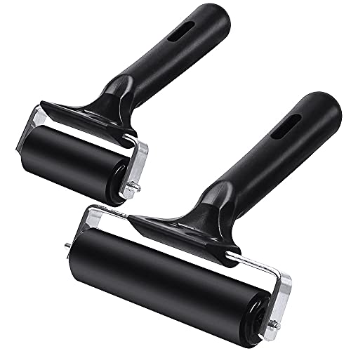 Rayong 2 Stück Gummiwalze Gummi Brayer Roller Hartgummiwalze Gummiwalze...