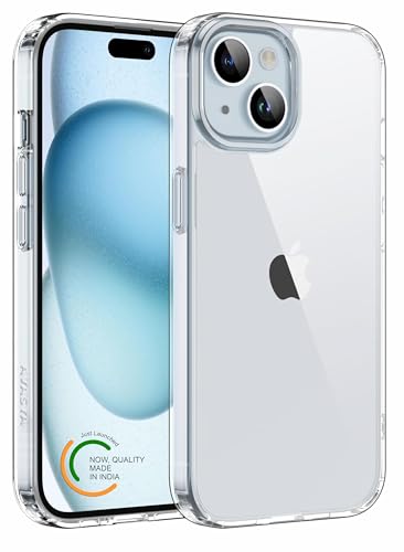 Image of Thermoplastic Polyurethane For iPhone Clear Case 15 Plus,[Anti-Yellowing Technology] [Military Grade Drop Protection] Shockproof Slim Hybrid Phone Case For iPhone 15 Plus-Crystal Clear