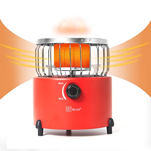 BLUU 2 in 1 Camping Outdoor Propane Heater & Stove, Gas Stove Camp Garage Tent Hunting Blind Heater for Ice Fishing Backpacking Hiking Hunting Survival Emergency