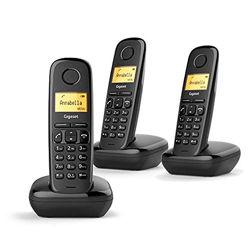 Gigaset A170 Trio Analog/DECT telephone Negro Identificador de llamadas - Teléfono (Analog/DECT telephone, Terminal inalámbrico, 50 entradas, Identificador de llamadas, Negro) [Versión de Italia]