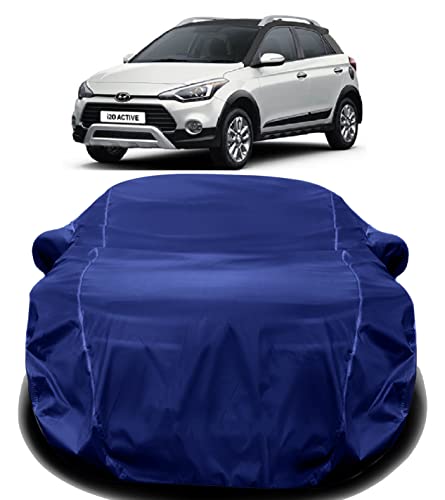 Image of AUCTIMO Hyundai i20 Asta Car Cover Waterproof / i20 Car Body Cover with Triple Stitched Fully Elastic Ultra Surface Body Protection (Navy Look) (Hyundai I20)