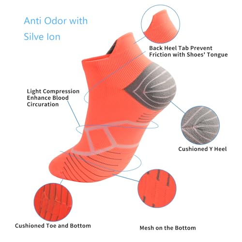 Toes&Feet Men's and Women's Cushioned Anti Blister Odor Controll Seamless Low-Cut/Quarter Compression Running Cycling Socks2