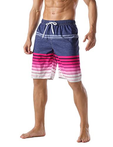 unitop Men's Swim Trunks Classic Lightweight Board Shorts with Lining