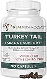 Turkey Tail Immune Support Mushroom Supplement - Organic Mushroom Capsules - Non-GMO Pills for Wellness and Vitality (90 Capsules)