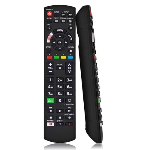 Ersatz Panasonic TV Fernbedienung, Universelle Panasonic Fernbedienung Fernseher für alle HD LCD LED Plasma Viera Smart TV mit Netflix/My APP/Viera Link-Tasten, Replace N2QAYB000487 Models