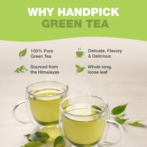 Image of HANDPICK Green Tea Loose Leaf (9oz|127 Cups) Pure Whole Green Tea Leaves