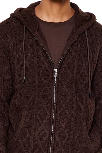 Forever 21 Men's Hooded Cable Knit Zip-up Sweater3