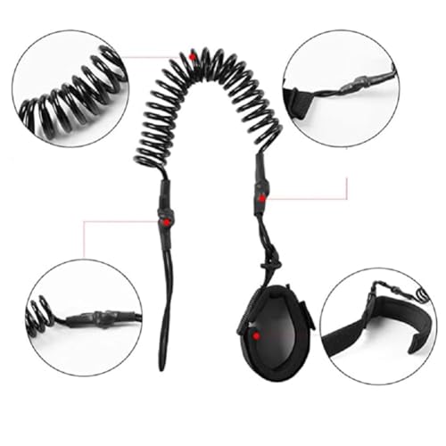 Fanmaikuail Coleira de prancha de surfe, correia de pulso de corda de perna de 1,5 m para todos os t