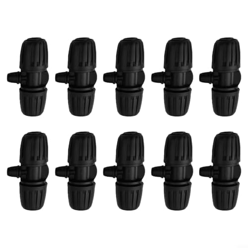 Kit di 10 connettori a T per tubi dell'acqua da giardino, per collegare tre tubi, compatibile con irrigatori 4/7