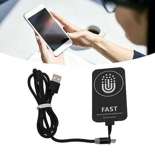 QC-Empfänger USB C, Dünner Kabelloser Ladeempfänger, Typ C Magnetischer Saug-Dual-Purpose-Wireless-Ladeempfänger, Kabelloser Ladepatch, Magnetischer Rückenpatch
