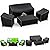 UIRWAY Patio Furniture Covers 4 Piece Set, Outdoor Furniture Covers Waterproof 4 Piece, Heavy Duty Patio Furniture Set Covers with Windproof Buckle Strap and Drawstring, Black