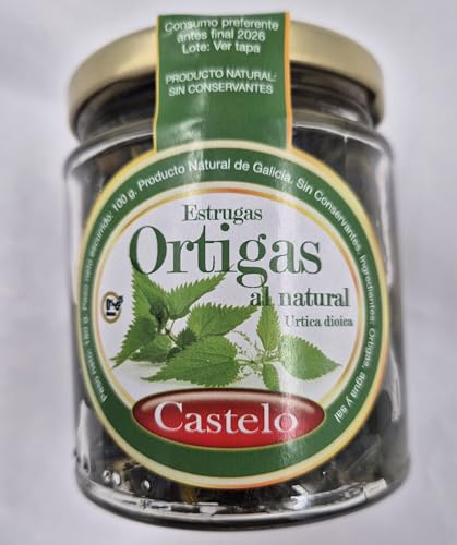 Ortigas al Natural - Producto Natural Sin Conservantes - Listo para Cocina Dulce y Salada - Peso Neto 180 g, Peso Escurrido 100 g - Tarro de 252 ml