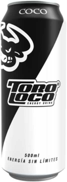 Toro Loco Premium Energy Bebida Energética Saludable Sabor Coco 50cl (Pack 12)