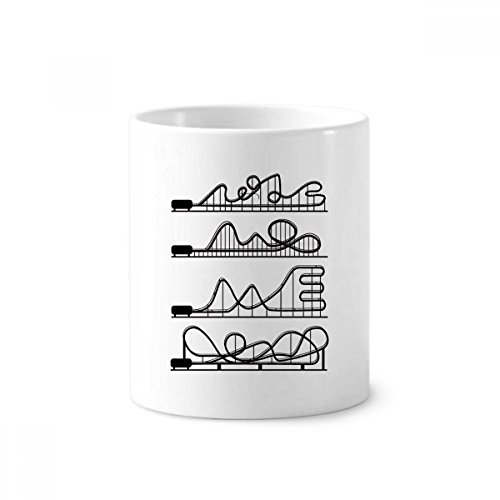Mug porte-stylo roller coaster céramique pour ranger et boire 350 ml blanc