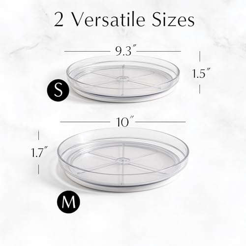 Image of NOSTALGIQ Set Lazy Susan - Lazy Susan Organizer 2-Pack - Rotating Cabinet & Spice Rack, Clear