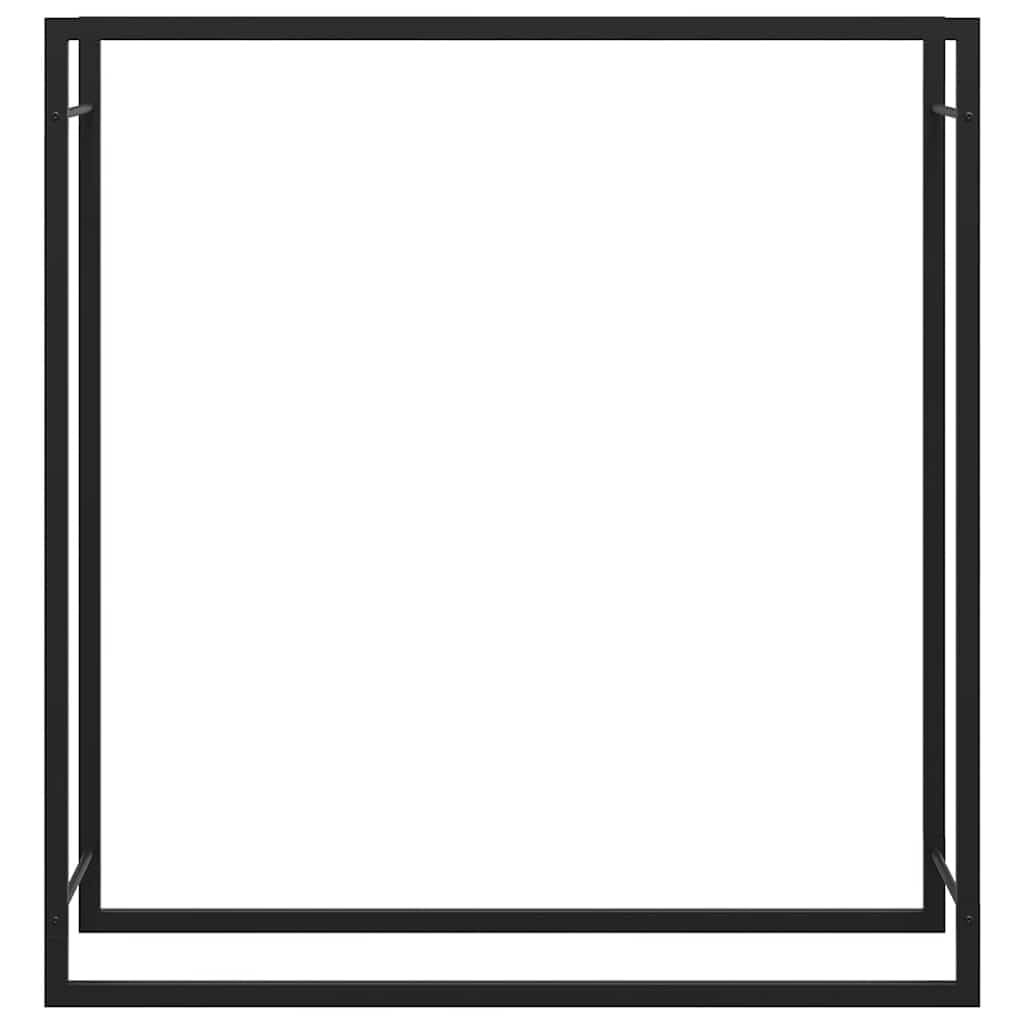 Brennholzregal Stahl Schwarz 110x28x116 cm | Pulverbeschichtet, Witterungsbestandig, Mit Wandhalterung, Trockenes Brennholz
