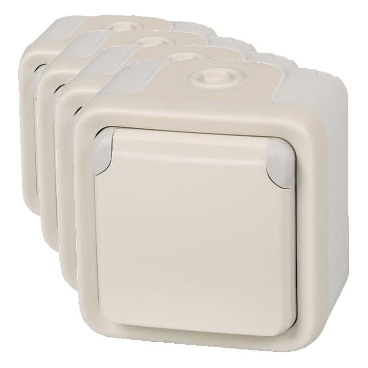 Enchufe de pared doble Legrand 191507 estanco de superficie gris