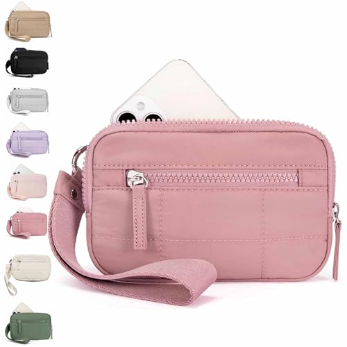 The Iris' Wallet 2nd Gen, The Iris Pouch Wristlet Zip Card Case with ID Window, Wristlet Wallets Nylon Quilted Wallet