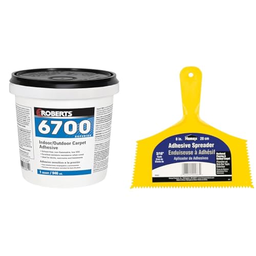 ROBERTS 6700-0 1 Quart Carpet Adhesive and Homax 83 8-Inch Carpet Adhesive Spreader Bundle