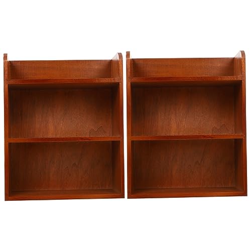 Organizador de joyas de madera montado en la pared con 2 estantes para almacenamiento de escritorio y tocador