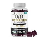Om Mushroom Superfood Master Blend Mushroom Gummies, 56 Count, 28 Servings, Mixed Berry Flavor, 10 Mushroom Complex, Lions Mane, Chaga, Cordyceps, Adaptogens for Immune Health, Vitality, Stress Relief