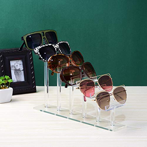 Mooca 6 Tier Acrylic Eyeglasses Frame Stand, Sunglasses Rack Holder, Acrylic Glass Display, 8”H #TOP5