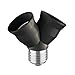 Produktbild ledscom.de E27 Y-Fassung Elektra, Splitter-Adapter von E27 auf E27 Duo-Fassung schwarz