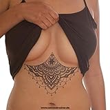 5 x Sternum Underboob Tattoo in black - Sexy Underboob Tattoo - No China! (5)