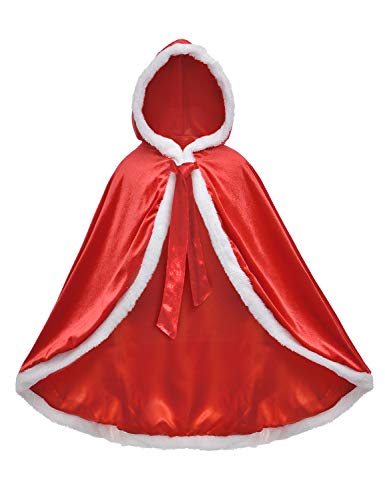 image for Party Chili Little Red Riding Christmas Fur Princess Cape Hood Cloaks 
