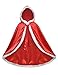 Little Red Riding Christmas Fur Princess Cape Hood Cloaks Costume for Girls 3-4 Years(110cm)