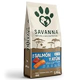 Pienso Hipoalergénico para Perros Adultos con Salmón y Atún, Savanna Hypoallergenic Sin Cereales Grain Free, Piel Sensible y Digestión, Racao Caes Sem Cereais, Todas Las Razas, 14 Kg