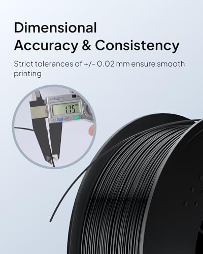 Image of ELEGOO TPU Filament 1.75mm Black 2KG, 95A Flexible Soft 3D Printing Filament 2pcs 1KG Spool(2.2lbs) Fits for Most FDM 3D Printers