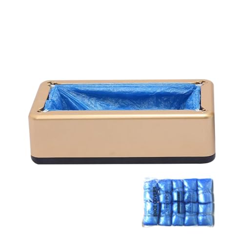 Dispenser di copriscarpe: macchina automatica per coprire scarpe a mani libere per casa, ufficio o ospedale | design durevole e pratico, per mantenere i pavimenti limp, oro, Consulte la