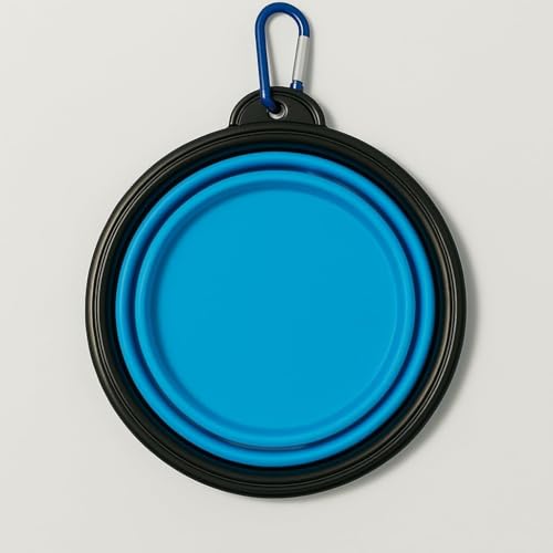 Comedouro e Bebedouro Retrátil em Silicone para Pets – Portátil com Mosquetão, 600ml – Tigela Dobráv