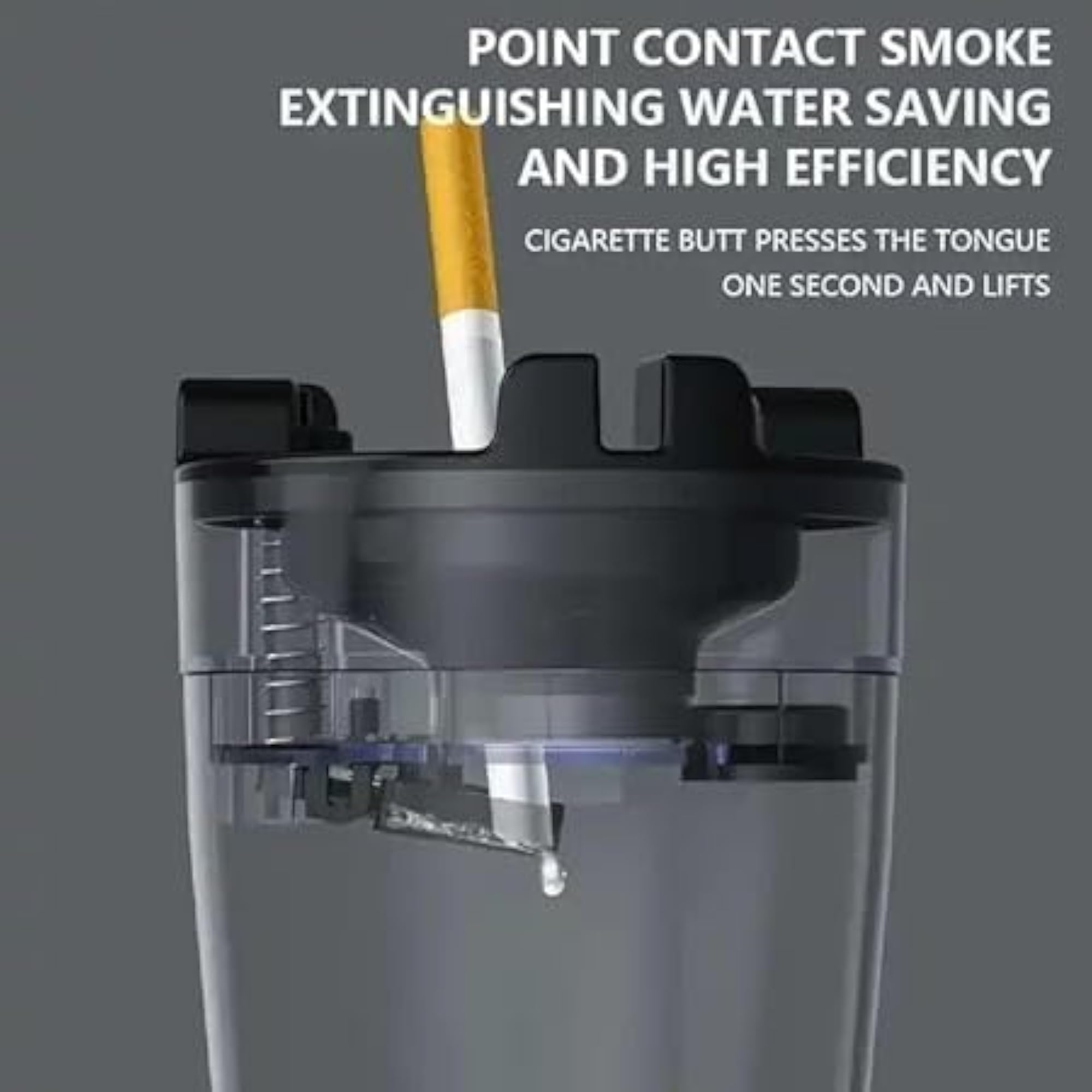 Windproof Cigarette Ashtray with Water Tank, Portable