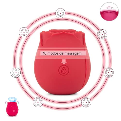 Sugador de Clitóris e Mamilo 10 Pulsações Midnight Rose S-Hande