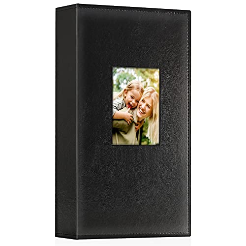 Image of Ywlake Photo Album 4x6 300 Pockets, Leather Photo Albums Holds 300 Horizontal Only Pictures Black