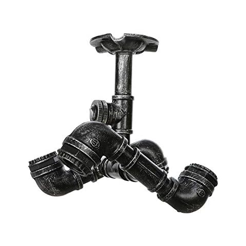 Vintage Deckenlampe,Industrie Wasserrohr Deckenleuchten Retro Antik Steampunk Deckenleuchte mit 4 flammig Design E27 Edison Kreative Metall Deckenbeleuchtung für Schlafzimmer Wohnzimmer Bar Cafe Cover